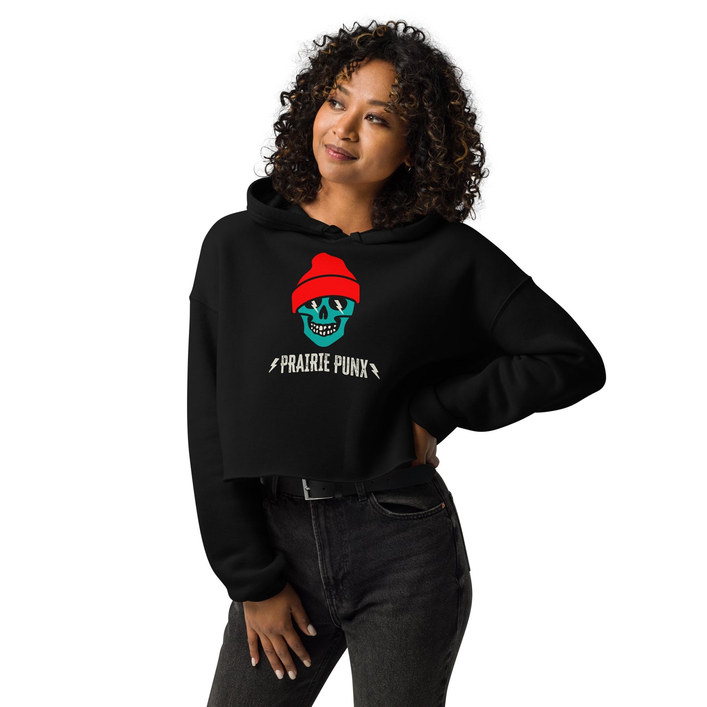 Prairie Punx Stacked Logo Crop Hoodie