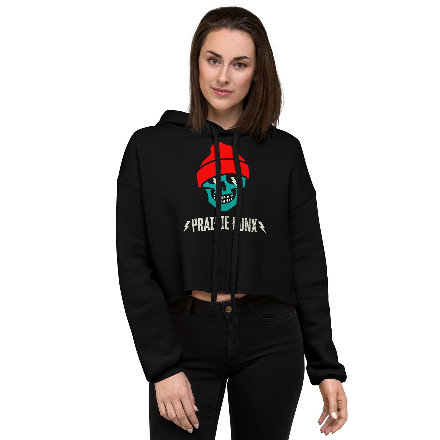 Prairie Punx Stacked Logo Crop Hoodie